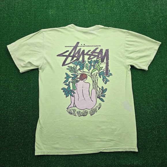 Stussy Other - Stussy Forces of Nature T Shirt Mens Medium Light Green Graphic Print Casual